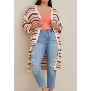 Torrid Stripe Multi Stitch Duster sz L (12)